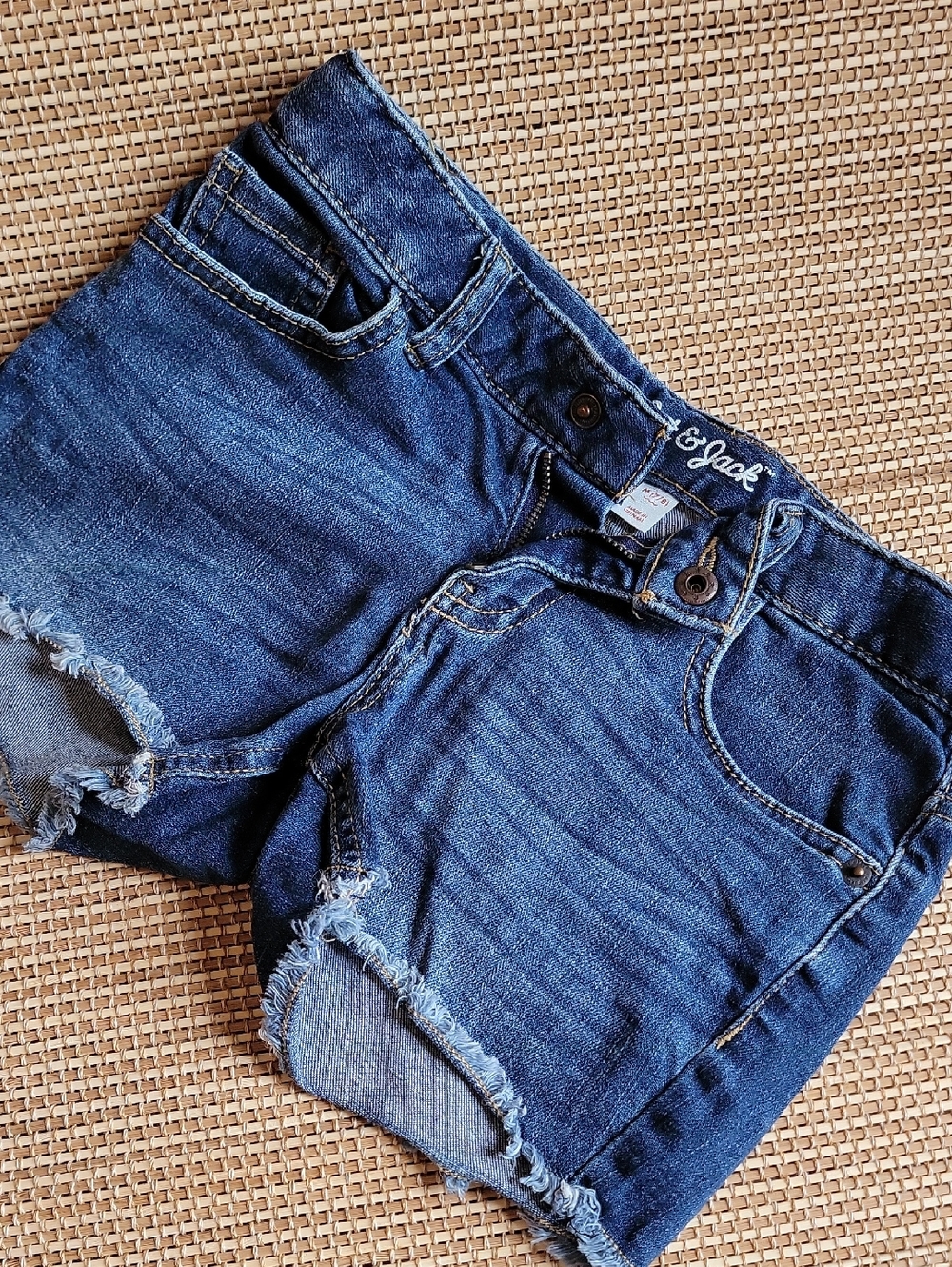 Cat And Jack Blue Denim Frayed Hem Cutoff Shorts